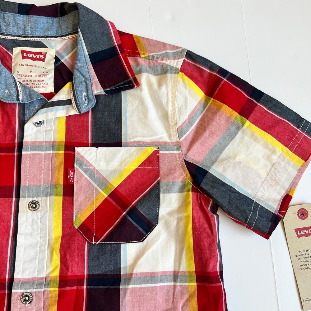 NEW Levi's Plaid Button-Down Shirt S 8/10 - Picture 6 of 10